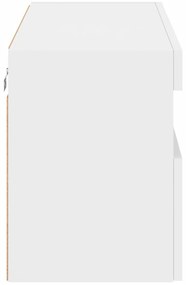 Móvel de parede para TV com luzes LED 80x30x40 cm branco