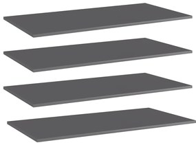 vidaXL Prateleiras estante 4pcs 80x20x1,5cm contrapl. cinza brilhante