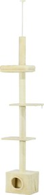 Arranhador  para gatos com poste para arranhar, altura ajustável, 440 x 31 x 240–270 cm, 4 níveis de atividades com nicho