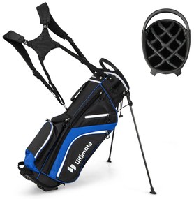 Bolsa leve para suporte de golfe com 14 divisórias superiores e 6 bolsos - cinza