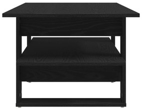 Mesa de Centro vidaXL Preto Carvalho 102x55x42 cm Madeira de Engenhari