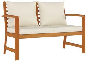 4 pcs conj. jantar jardim c/ almofadões madeira acácia maciça