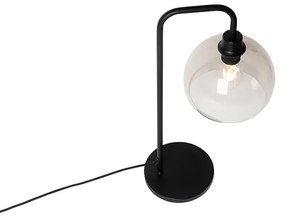 Candeeiro de mesa moderno preto com cúpula fumê - Maly Moderno