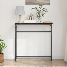Mesa Console Preto Carvalhos 75x19,5x75 cm Madeira Prensada
