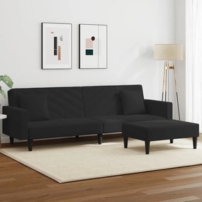 2 pcs conjunto de sofás com almofadas veludo preto
