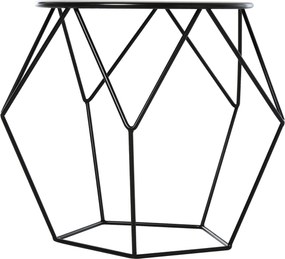 Mesa de Centro de Metal Estilo Moderna Mesa de Apoio Redonda para Sala
