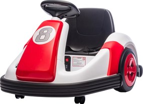 Carrinho de choque para crianças de 6 V, rotação de 360°, carro de choque elétrico para crianças 3-6 anos com motor duplo, música e buzina vermelho, b