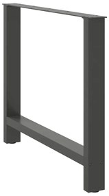 Pés para mesa de jantar antracite 2 peças 100x(72-73) cm aço