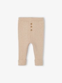 Agora -15% | Leggings evolutivas em tricot, para bebé bege mesclado