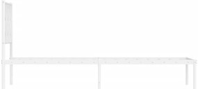 Estrutura de cama sem colchão com cabeceira 75x190 cm branco