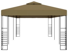 Gazebo 6x3x2,7 m 180 g/m² cinzento-acastanhado