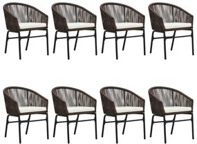 9 pcs conjunto de jantar para jardim castanho