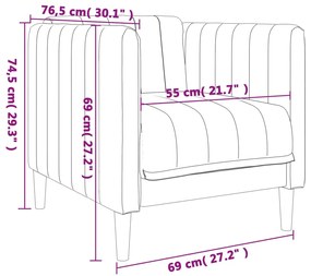 3 pcs conjunto de sofás tecido cinzento-acastanhado