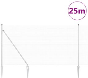 Cerca de Arame Soldado com 13 Postes em Pique 1.5x25 m Aço Galvanizado
