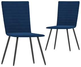 Cadeiras de jantar 2 pcs veludo azul