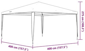 Tenda para festas 4x4 m 90 g/m² verde
