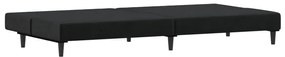 Sofá-cama de 2 lugares veludo preto