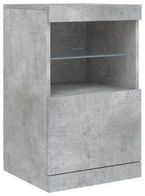 Aparador com luzes LED 123x37x67 cm cinzento cimento