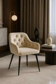 Cadeira Salle Veludo - Beige