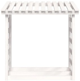 Suporte para lenha 108x64,5x110 cm pinho maciço branco