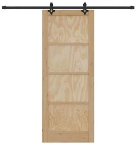 Porta Deslizante com Conjunto de Ferragens "ORKDAL" Madeira Sólida de