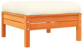 6 pcs conj. sofás jardim almofadões pinho maciço castanho cera