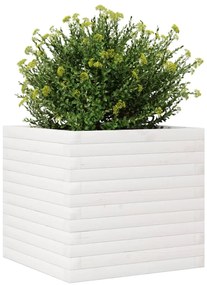 Vaso/floreira de jardim 50x50x45,5 cm pinho maciço branco