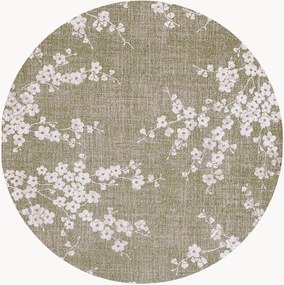 Tapete redondo lavável em jacquard para interior e exterior Sakura