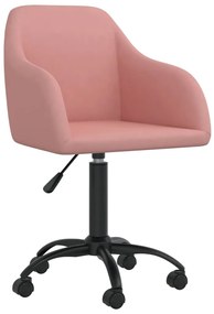 vidaXL Cadeira de jantar giratória veludo rosa
