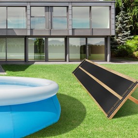 Conjunto de 2 Painéis Solares para Piscinas 5 x 0,75 m, Aquecimento Eficiente, Preto