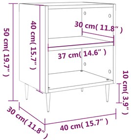 Mesa de cabeceira 40x30x50 cm deriv. madeira carvalho sonoma