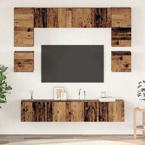 vidaXL Conjunto de móvel de TV 8 pcs Madeira antiga 80 x 30 x 30 cm