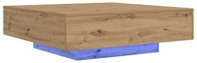 Mesa de Café com Luzes LED Carvalho Artisan 100x100x31 cm