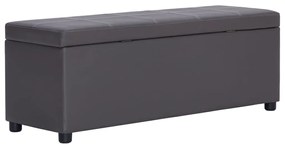 Banco c/ compartim. arrumação 116 cm couro artificial cinzento
