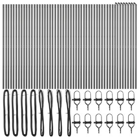Postes de Cerca vidaXL 52 pcs Cinza Ø32 mm 200 cm Aço Galvanizado