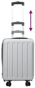 Mala Dobrável Casco Duro 20 polegadas Prateada 34x23x55.5 cm ABS