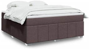 vidaXL Cama com molas/colchão 180x200 cm tecido castanho-escuro