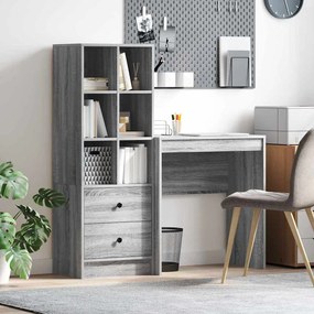 vidaXL Mesa com Armazenamento 2 pcs Sonoma cinzento 70 x 40 x 76 cm