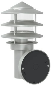 Candeeiro de parede exterior com sensor aço inoxidável prateado