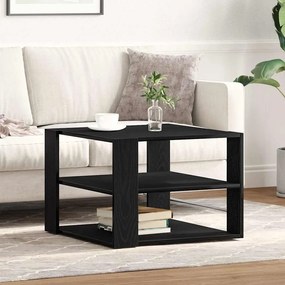 Mesa de centro vidaXL Preto Carvalho 59,5x59,5x40 cm Madeira Engenhari