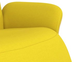 Cadeira reclinável com apoio de pés tecido amarelo-claro
