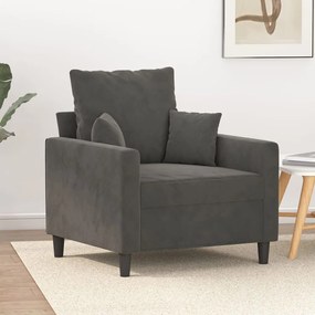 vidaXL Poltrona 60 cm veludo verde-escuro