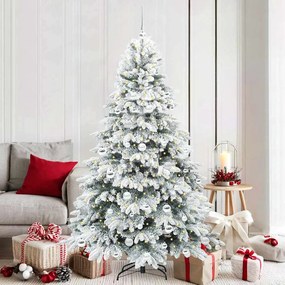 vidaXL Árvore de Natal Artificial com 300 LEDs Branco 180 cm PE e PVC