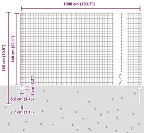 Cerca Euro com 5 Postes U Verde 1.4x10 m Aço