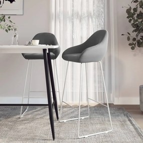 vidaXL Bancos de bar 2 pcs veludo cinzento-claro