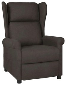 vidaXL Poltrona reclinável tecido cinzento-acastanhado
