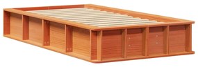Estrutura da Cama Castanho-mel 90 x 190 cm Madeira maciça