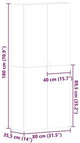 Cabideiro Madeira Velha 80x35,5x180 cm Madeira Engenharia