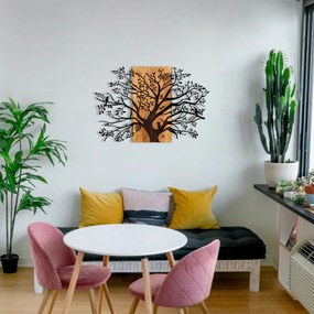 Acessório Decorativo de Parede Kavak – Preto e Nogueira – 85 x 58 cm