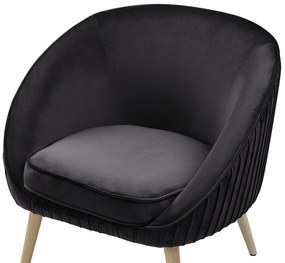 Poltrona em veludo preto TROMSO Beliani